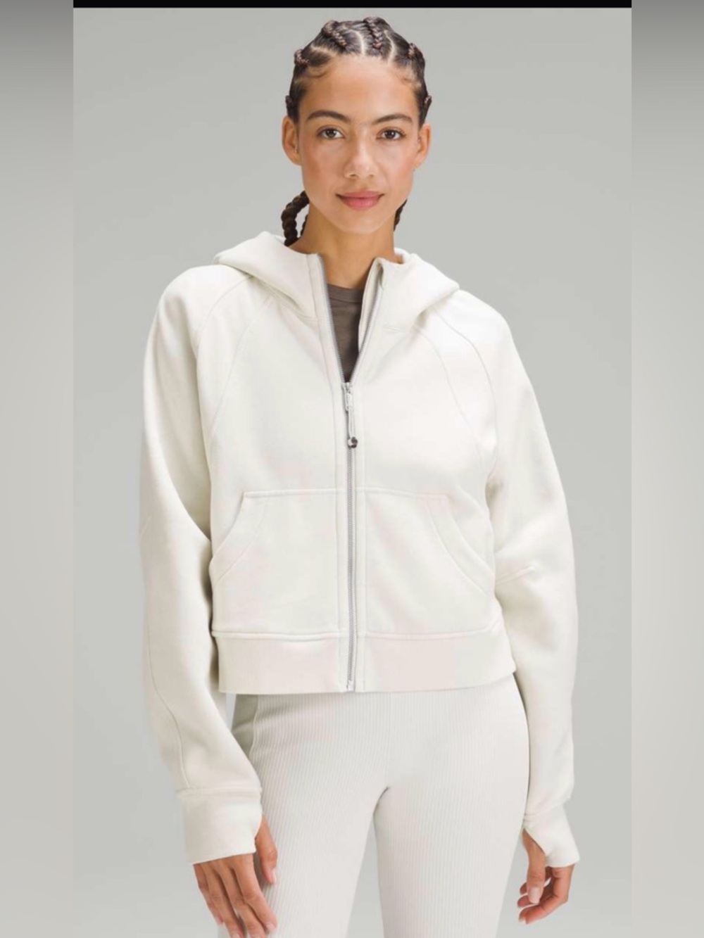 Lululemon Scuba Oversized Full Zip Hoodie Bone Size M/L Cream